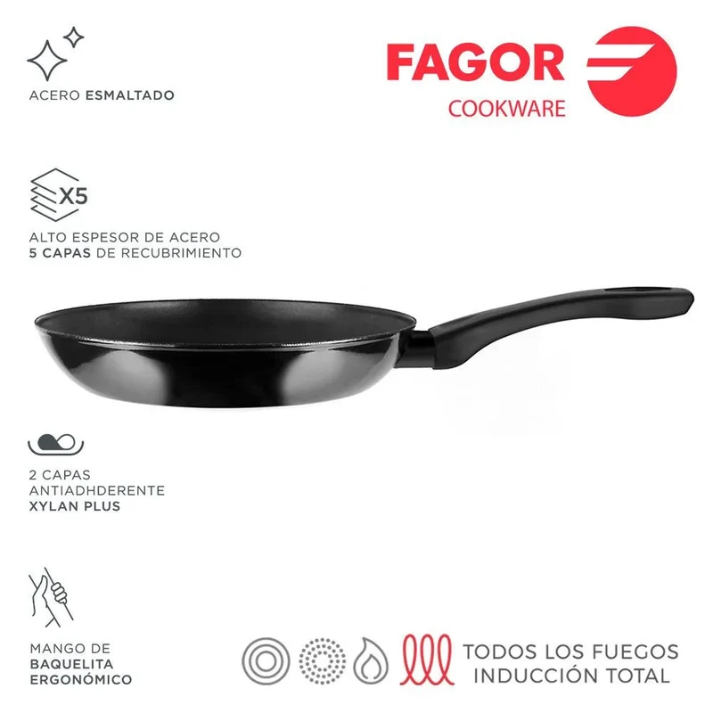 FAGOR Sarten INDUTHERM Negro Ø28