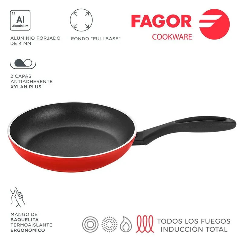 FAGOR Sarten MAXIMA Ø24 Rojo
