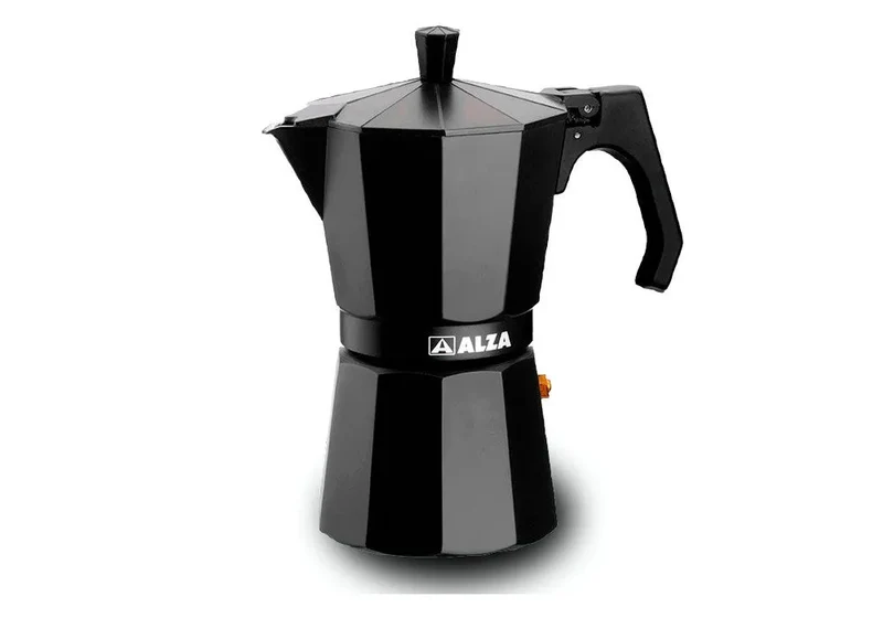 ALZA BASIC NERO Caf. italiana aluminio 12 tazas