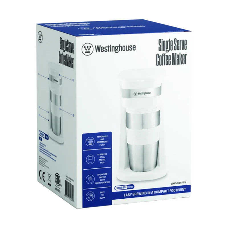 Westinghouse Cafetera Individual Simple Life de Una Taza, WKCMGO11WH